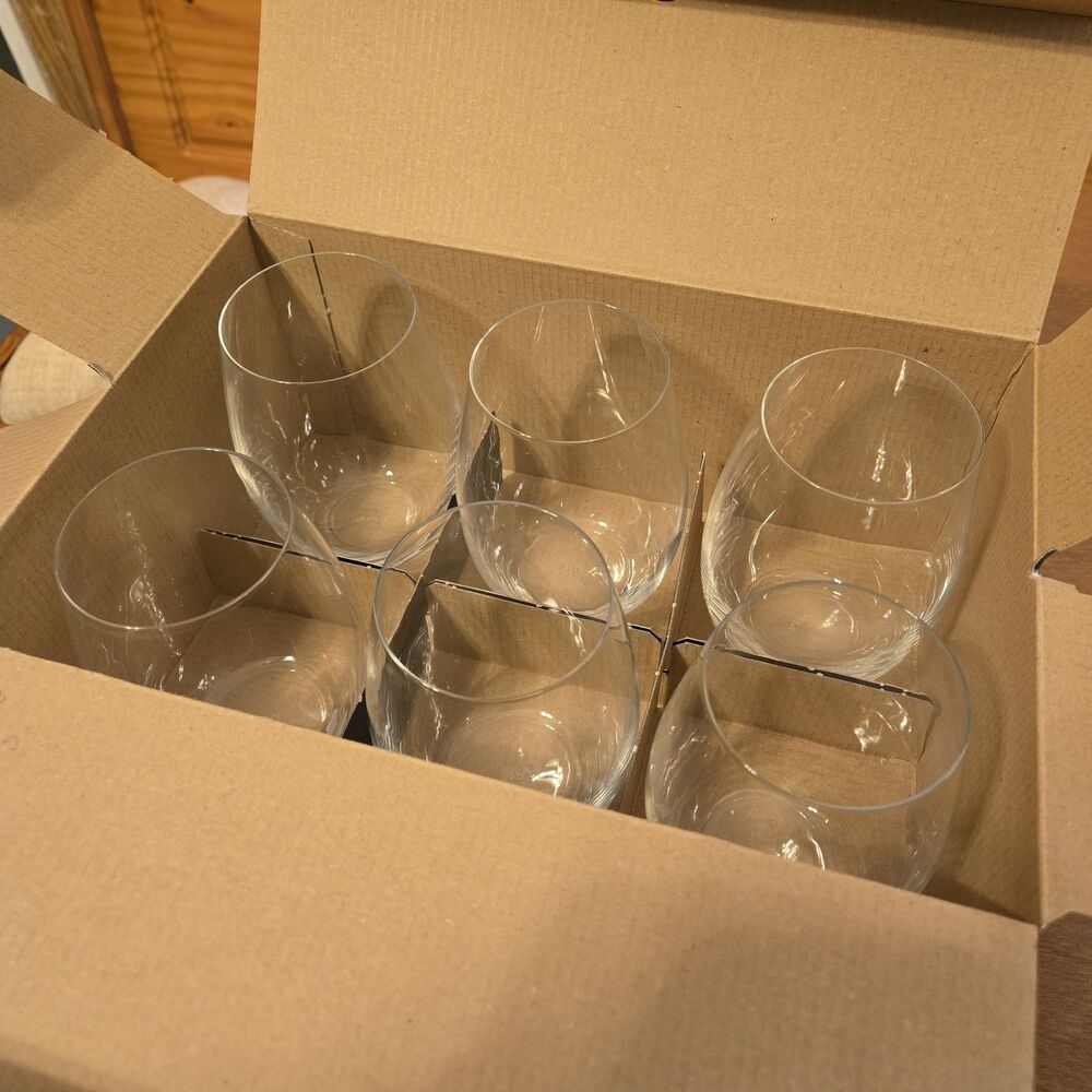 Mikasa Stemless Wine Glasses, Set Of 6, 5.5" 19.75 Oz, Crystal Julie Collection - Picture 3 of 6